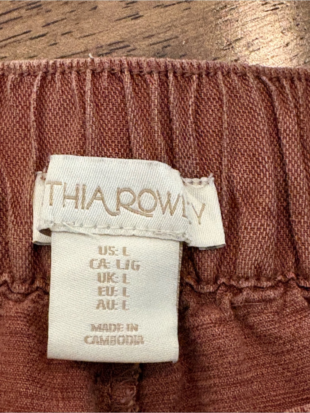 Cynthia Rowley Rust Colored Cropped Wide-Leg Pants - Picture 3 of 3